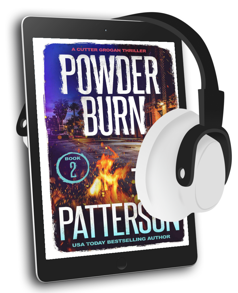 Powder Burn Audiobook # 3 in the Cutter Grogan Thrillers. AI narrated